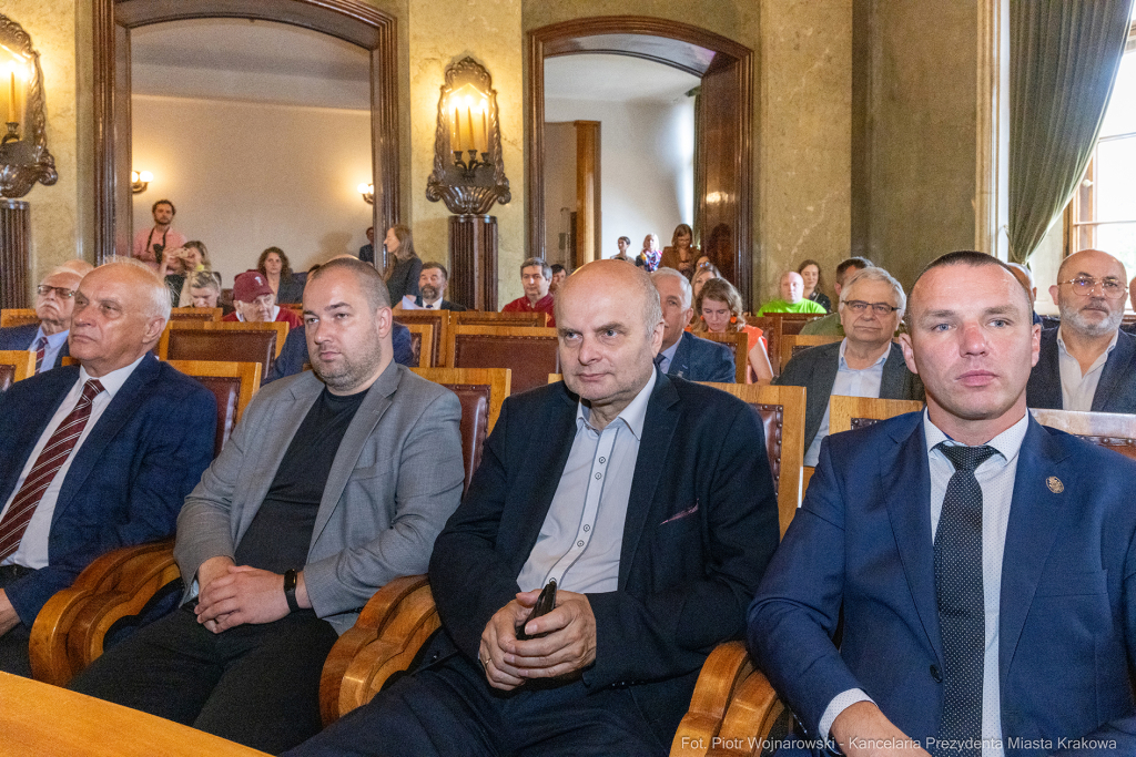 Dymna Anna, Miszalski Aleksander, prezydent, przewodniczący, spotkanie, Kosek Jakub, Honorowa Obywa  Autor: P. Wojnarowski