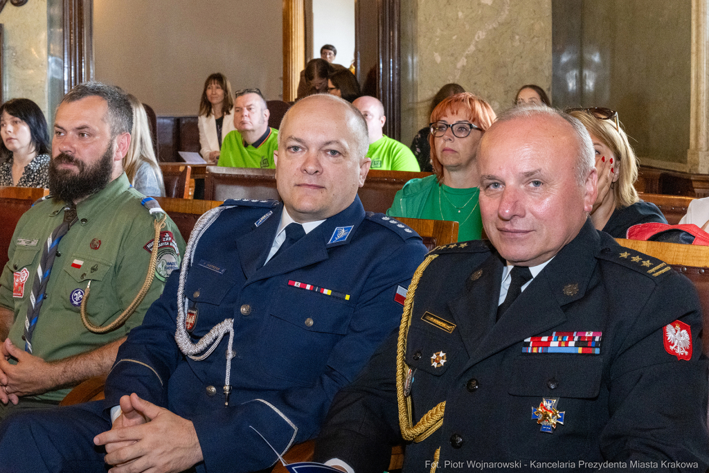 Dymna Anna, Miszalski Aleksander, prezydent, przewodniczący, spotkanie, Kosek Jakub, Honorowa Obywa  Autor: P. Wojnarowski