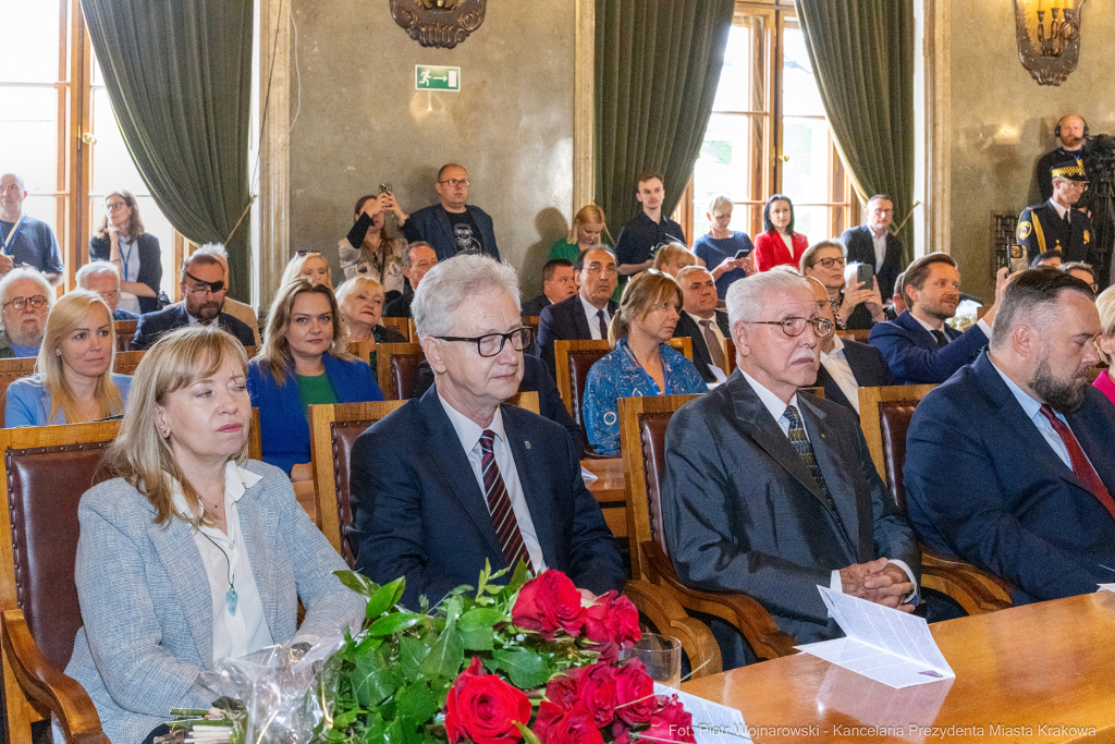 Dymna Anna, Miszalski Aleksander, prezydent, przewodniczący, spotkanie, Kosek Jakub, Honorowa Obywa  Autor: P. Wojnarowski