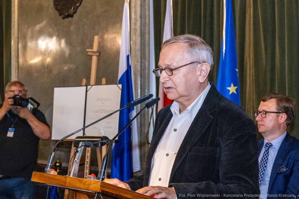 Dymna Anna, Miszalski Aleksander, prezydent, przewodniczący, spotkanie, Kosek Jakub, Honorowa Obywa  Autor: P. Wojnarowski