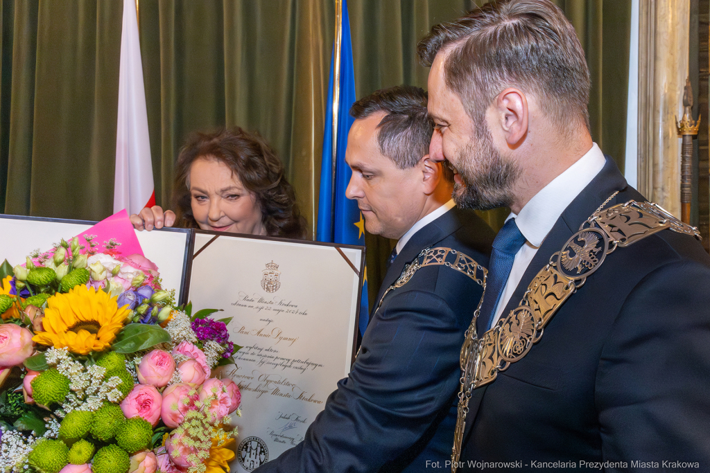 Dymna Anna, Miszalski Aleksander, prezydent, przewodniczący, spotkanie, Kosek Jakub, Honorowa Obywa  Autor: P. Wojnarowski