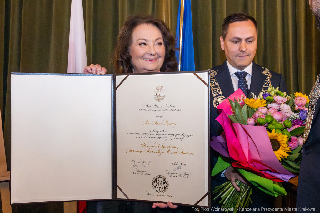 Dymna Anna, Miszalski Aleksander, prezydent, przewodniczący, spotkanie, Kosek Jakub, Honorowa Obywa  Autor: P. Wojnarowski