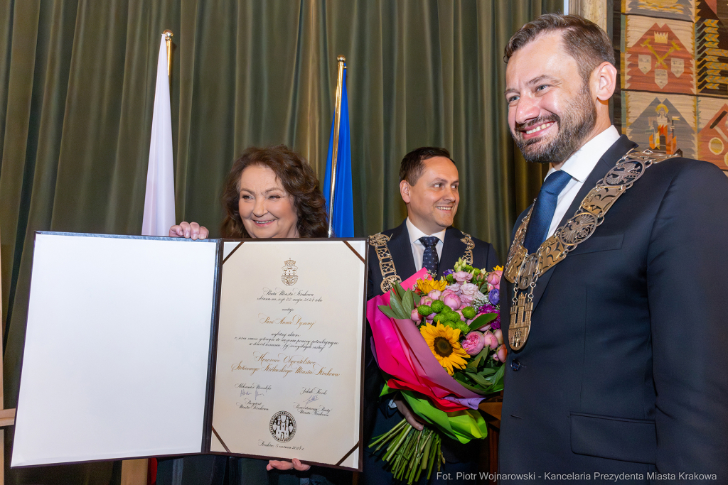 Dymna Anna, Miszalski Aleksander, prezydent, przewodniczący, spotkanie, Kosek Jakub, Honorowa Obywa  Autor: P. Wojnarowski