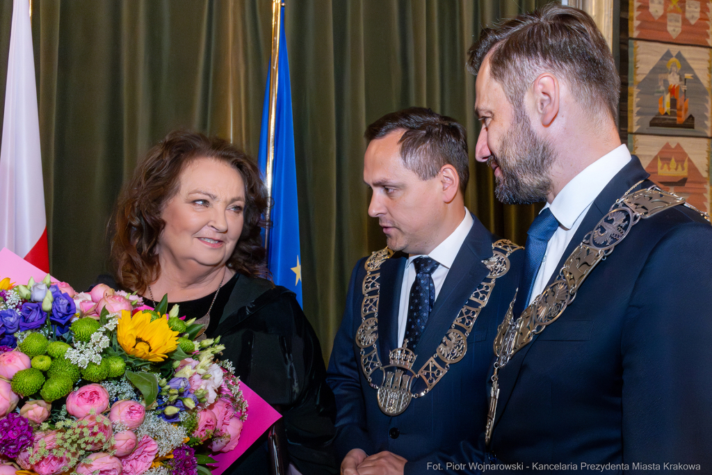 Dymna Anna, Miszalski Aleksander, prezydent, przewodniczący, spotkanie, Kosek Jakub, Honorowa Obywa  Autor: P. Wojnarowski