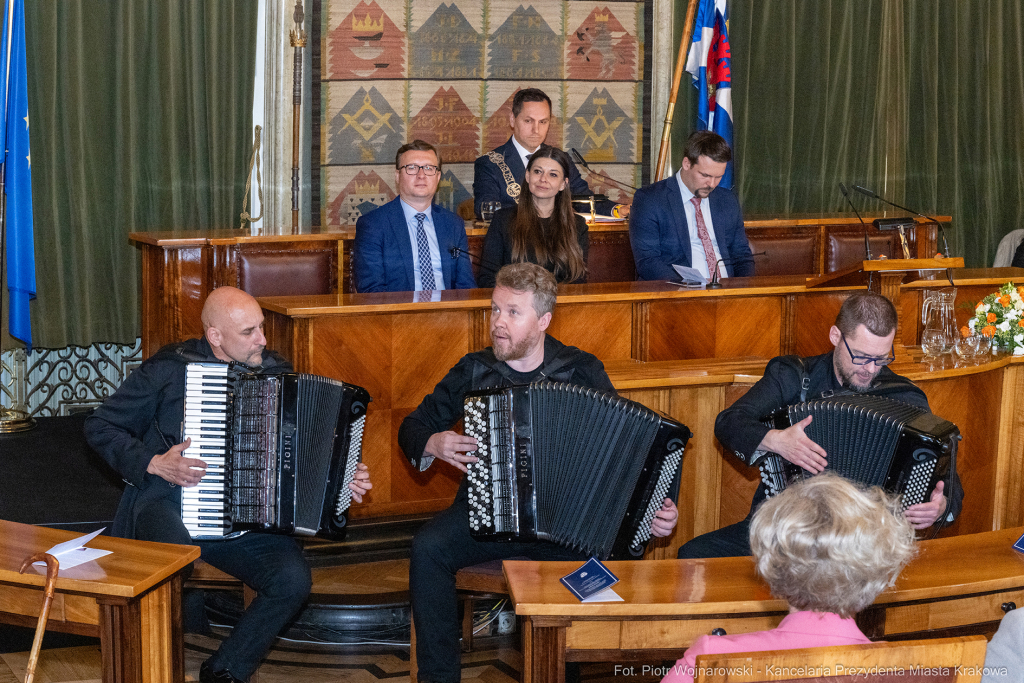 Dymna Anna, Miszalski Aleksander, prezydent, przewodniczący, spotkanie, Kosek Jakub, Honorowa Obywa  Autor: P. Wojnarowski