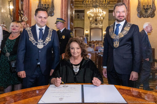 Dymna Anna, Miszalski Aleksander, prezydent, przewodniczący, spotkanie, Kosek Jakub, Honorowa Obywa