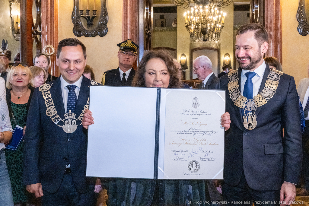 Dymna Anna, Miszalski Aleksander, prezydent, przewodniczący, spotkanie, Kosek Jakub, Honorowa Obywa  Autor: P. Wojnarowski