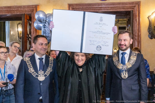 Dymna Anna, Miszalski Aleksander, prezydent, przewodniczący, spotkanie, Kosek Jakub, Honorowa Obywa