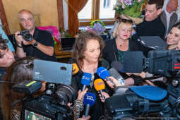 Anna Dymna, honorowa obywatelka Krakowa, gratulacje, Boniecki, Jaśkowiec, Klaman, Baran, Jazgar