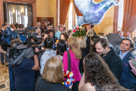 Anna Dymna, honorowa obywatelka Krakowa, gratulacje, Boniecki, Jaśkowiec, Klaman, Baran, Jazgar