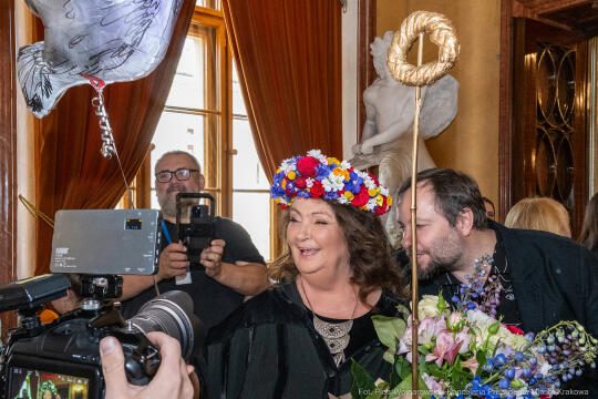 Anna Dymna, honorowa obywatelka Krakowa, gratulacje, Boniecki, Jaśkowiec, Klaman, Baran, Jazgar