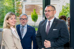 umk_0945.jpg-Miszalski Aleksander, prezydent, Kosek Jakub, korpus konsularny, MUFO, spotkanie