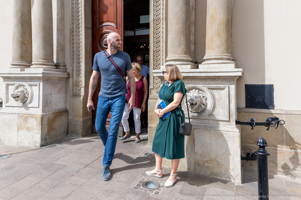 Aleksander, Miszalski, Marcin Gortat, spotkanie, Kraków, fundacja  Autor: P. Wojnarowski