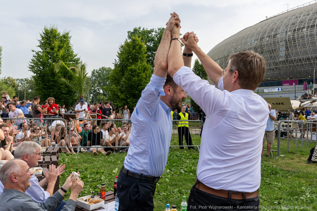 Marcus König, Miszalski Aleksander, Holger Mahnicke, Jakub Kosek, kibicowanie, Tauron Arena, Polska  Autor: P. Wojnarowski