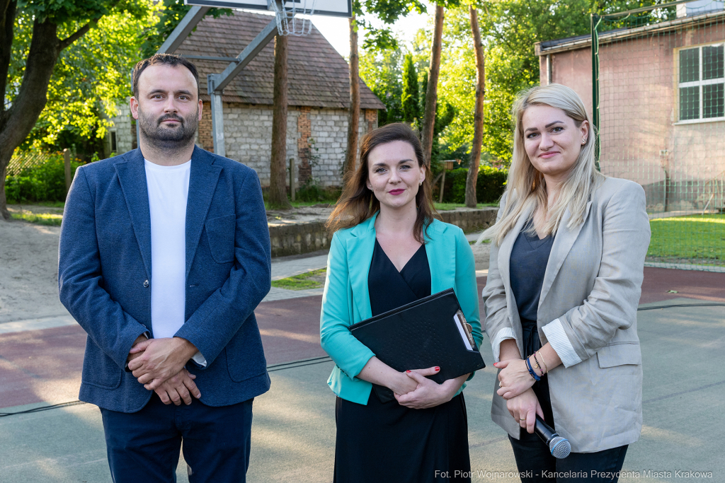 Prezydent, Miszalski, Kracik, Kosek, Ulman, Polna, Stawowy, spotkanie, Ławeczka Dialogu, Bronowice,  Autor: P. Wojnarowski