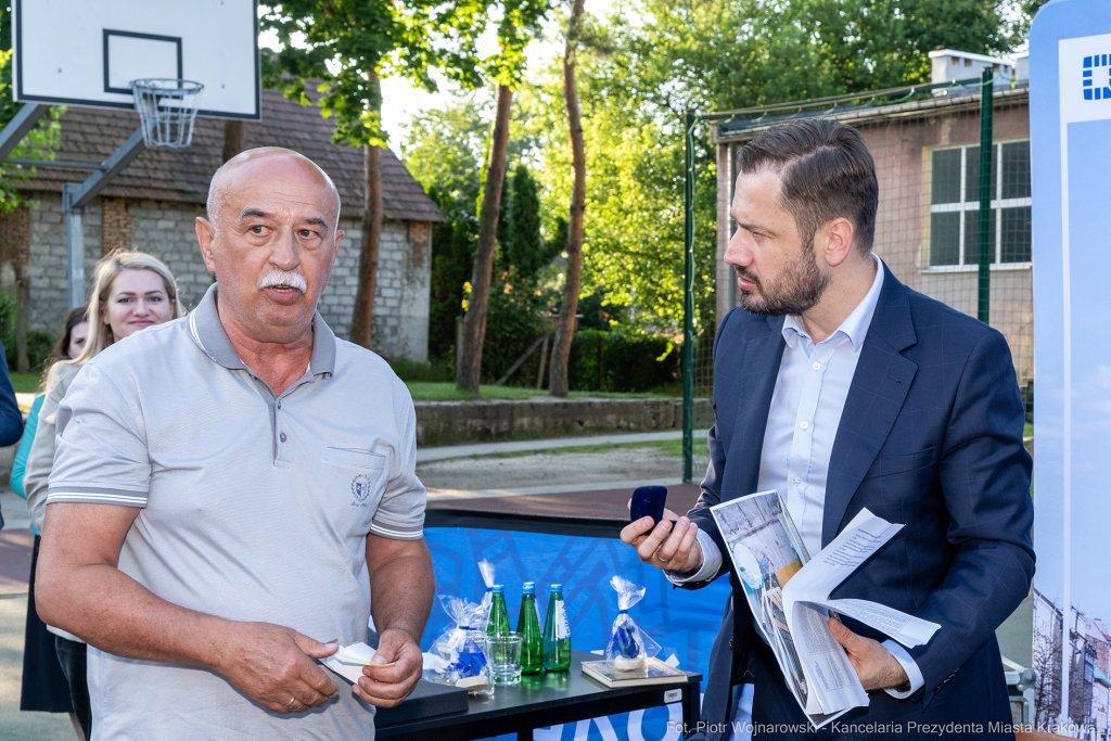 Prezydent, Miszalski, Kracik, Kosek, Ulman, Polna, Stawowy, spotkanie, Ławeczka Dialogu, Bronowice,  Autor: P. Wojnarowski