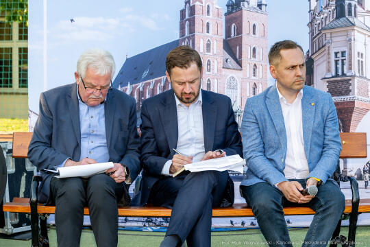 Prezydent, Miszalski, Kracik, Kosek, Ulman, Polna, Stawowy, spotkanie, Ławeczka Dialogu, Bronowice,