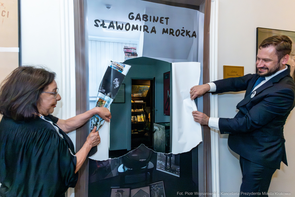 Gabinet Mrożka, Biblioteka Kraków, Miszalski Aleksander, Susana Osorio, otwarcie  Autor: P. Wojnarowski