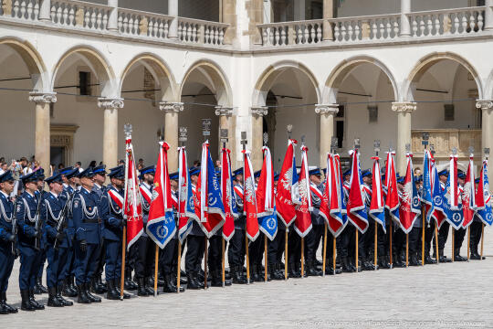 Policja, Święto Policji, Sęk, ślubowanie, Wawel, dziedziniec, Morajko, Smółka, Klęczar, Kuste