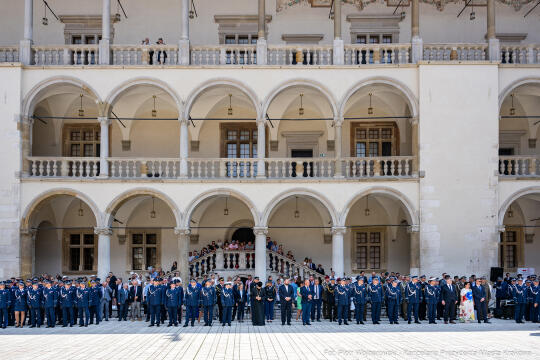 Policja, Święto Policji, Sęk, ślubowanie, Wawel, dziedziniec, Morajko, Smółka, Klęczar, Kuste