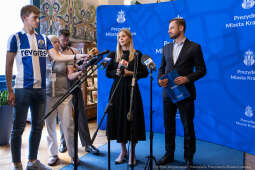 Aleksandra Gajewska, Aleksander Miszalski, konferencja, żłobki, wizyta, minister, Sekretarz Stanu