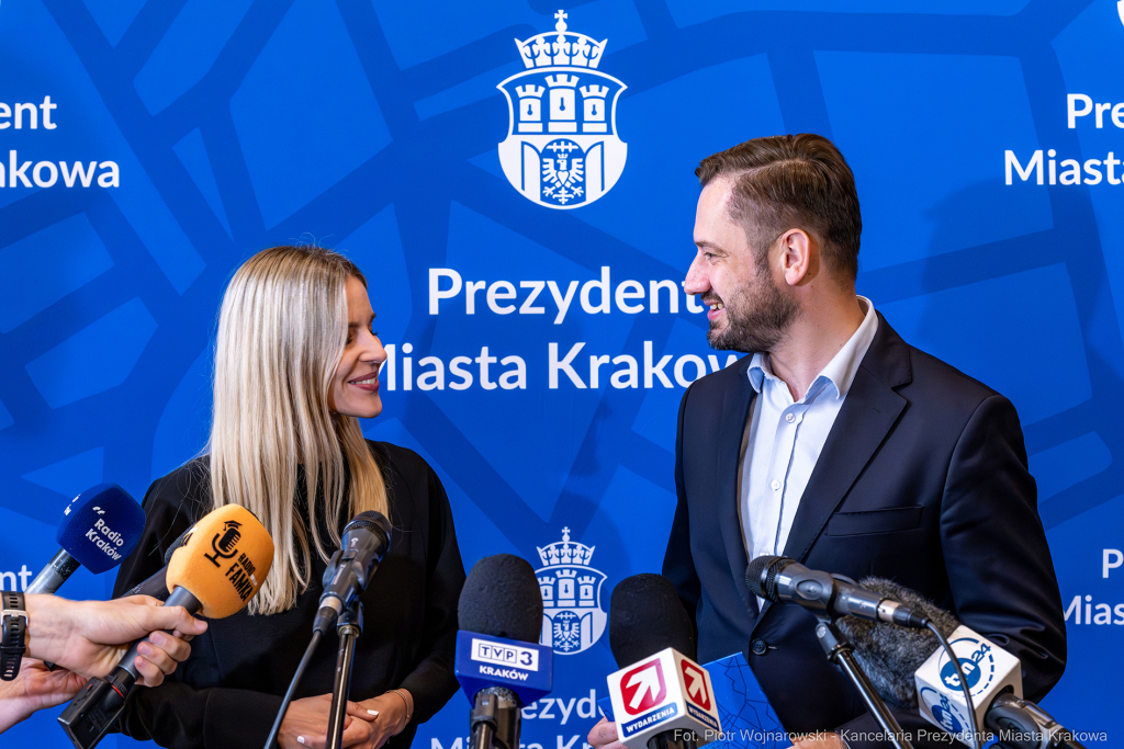 Aleksandra Gajewska, Aleksander Miszalski, konferencja, żłobki, wizyta, minister, Sekretarz Stanu  Autor: P. Wojnarowski