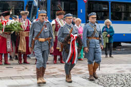 Apel, Piłsudski, Miszalski, pomnik, Pierwsza Kadrowa Kompania, uroczystości, marsz
