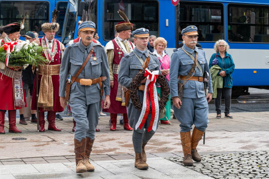 Apel, Piłsudski, Miszalski, pomnik, Pierwsza Kadrowa Kompania, uroczystości, marsz
