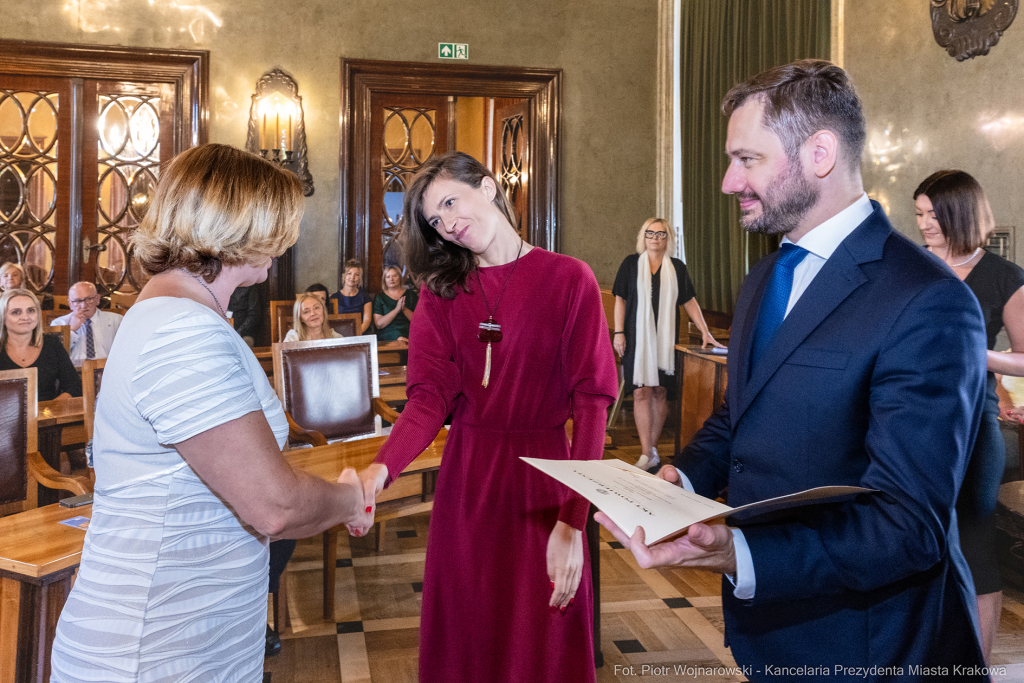 dyrektorzy, szkoły, wręczenie, akty, powołania, powierzenia, podziękowania, Miszalski, Klaman, k  Autor: P. Wojnarowski