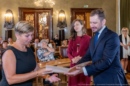 dyrektorzy, szkoły, wręczenie, akty, powołania, powierzenia, podziękowania, Miszalski, Klaman, k