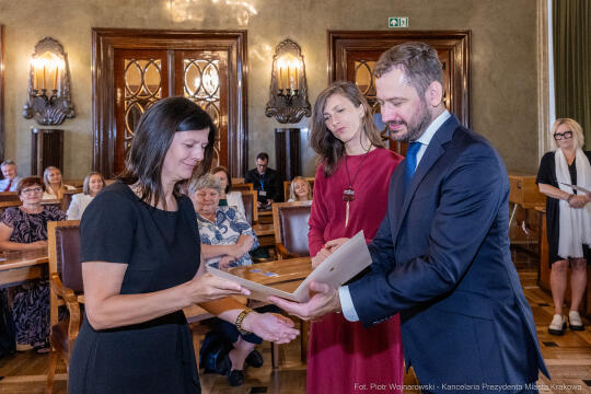 dyrektorzy, szkoły, wręczenie, akty, powołania, powierzenia, podziękowania, Miszalski, Klaman, k