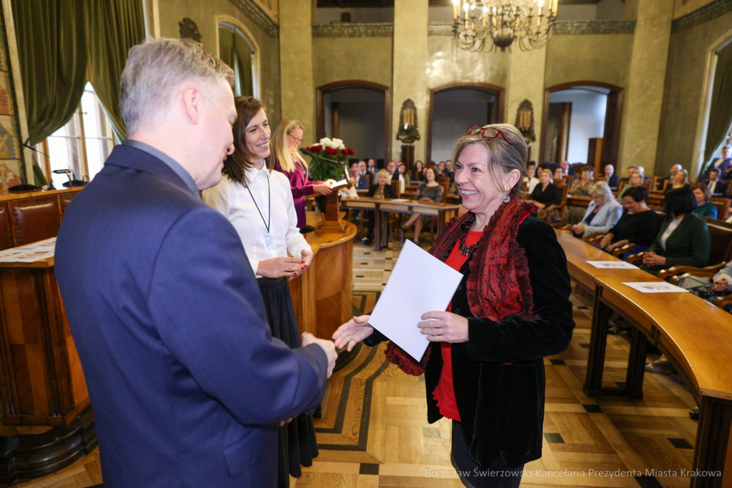 wręczenie, nagrody prezydenta, Klaman, nauczyciele, dyrektorzy, Domańska, Pasek  Autor: B. Świerzowski