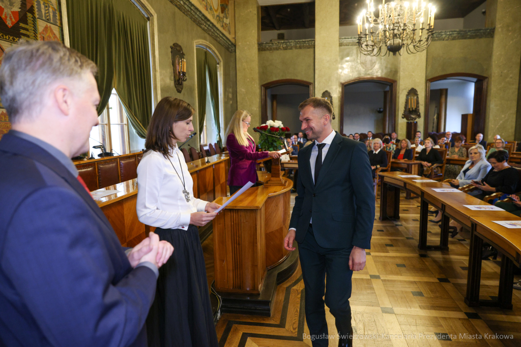 wręczenie, nagrody prezydenta, Klaman, nauczyciele, dyrektorzy, Domańska, Pasek  Autor: B. Świerzowski