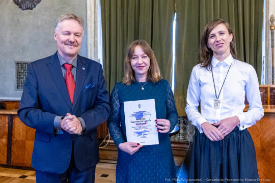 wręczenie, nagrody prezydenta, Klaman, nauczyciele, dyrektorzy, Domańska, Pasek