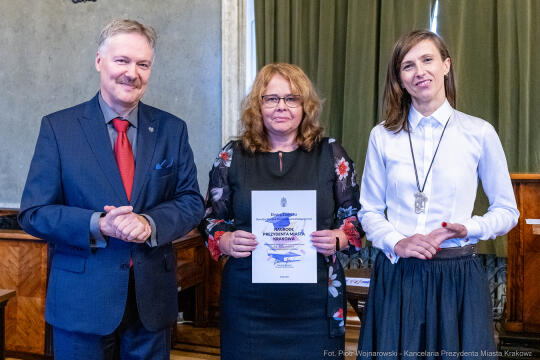 wręczenie, nagrody prezydenta, Klaman, nauczyciele, dyrektorzy, Domańska, Pasek