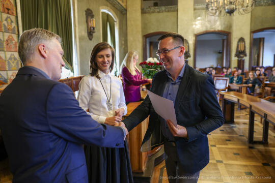 wręczenie, nagrody prezydenta, Klaman, nauczyciele, Domańska, Pasek, licea, ponadpodstawowe