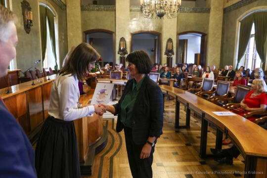 wręczenie, nagrody prezydenta, Klaman, nauczyciele, Domańska, Pasek, licea, ponadpodstawowe