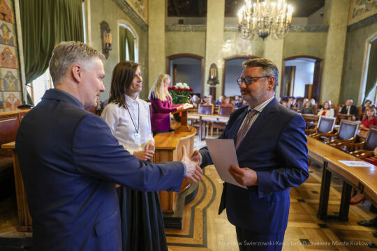 wręczenie, nagrody prezydenta, Klaman, nauczyciele, Domańska, Pasek, licea, ponadpodstawowe