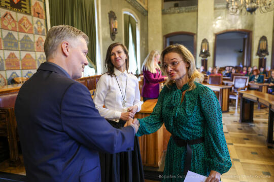 wręczenie, nagrody prezydenta, Klaman, nauczyciele, Domańska, Pasek, licea, ponadpodstawowe