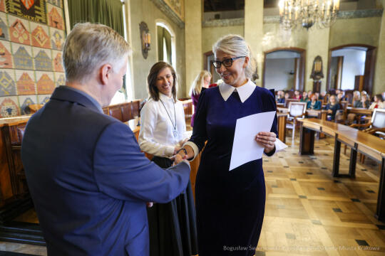 wręczenie, nagrody prezydenta, Klaman, nauczyciele, Domańska, Pasek, licea, ponadpodstawowe