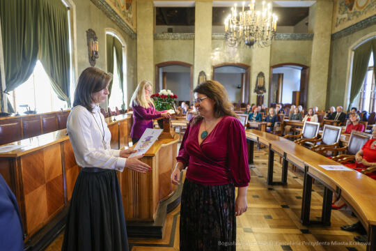 wręczenie, nagrody prezydenta, Klaman, nauczyciele, Domańska, Pasek, licea, ponadpodstawowe