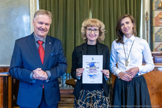 wręczenie, nagrody prezydenta, Klaman, nauczyciele, Domańska, Pasek, licea, ponadpodstawowe