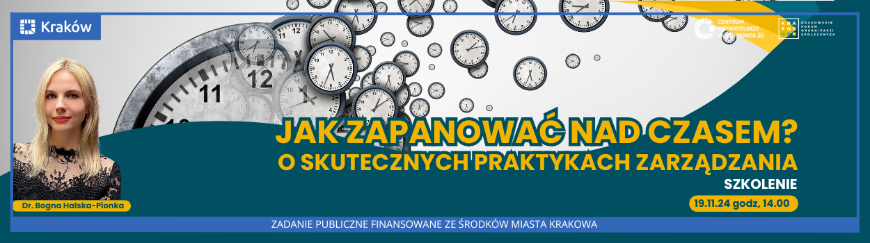 SZKOLENIE: Jak zapanować nad czasem? O skutecznych praktykach zarządzania