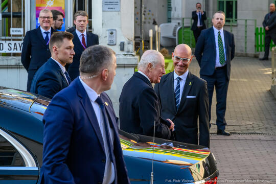 król, Karol III, Karol, Kraków, JCC, wizyta, Miszalski, zdjęcia, Jewish Community Centre, Cracow,