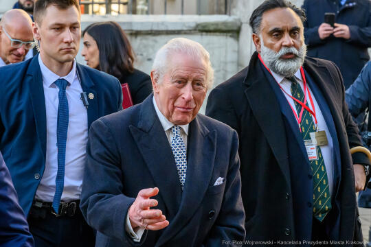 król, Karol III, Karol, Kraków, JCC, wizyta, Miszalski, zdjęcia, Jewish Community Centre, Cracow,