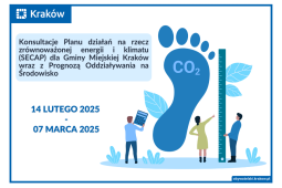 Logo: Konsultacje planu działań na rzecz zrównoważonej energii i klimatu (SECAP) dla Gminy Miejskiej Kraków