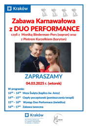 0plakat _karnawał 2025 z duo performance-1.jpg-Zabawa karnawałowa 2025 z Duo Performance.