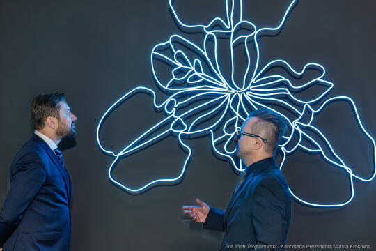 pw_446_025_fot. piotr wojnarowski.jpg-Prezydent Krakowa odwiedził Muzeum Witrażu