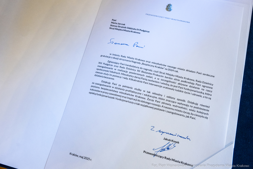 Miszalski, Bezpieczny Kraków, nagrody, policja, straż miejska, straż pożarna, wręczenie, zdjęc  Autor: P. Wojnarowski