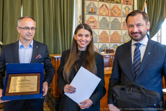 Miszalski, Bezpieczny Kraków, nagrody, policja, straż miejska, straż pożarna, wręczenie, zdjęc